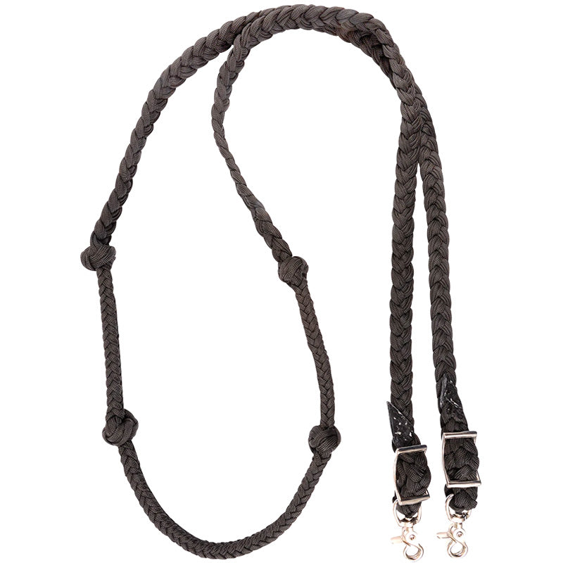 Martin Saddlery  1" Braided Nylon Barrel Reins - Chocolate