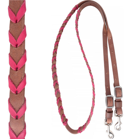 Martin Saddlery 5/8" Harness Barrel Rein with Latigo Pink Lace