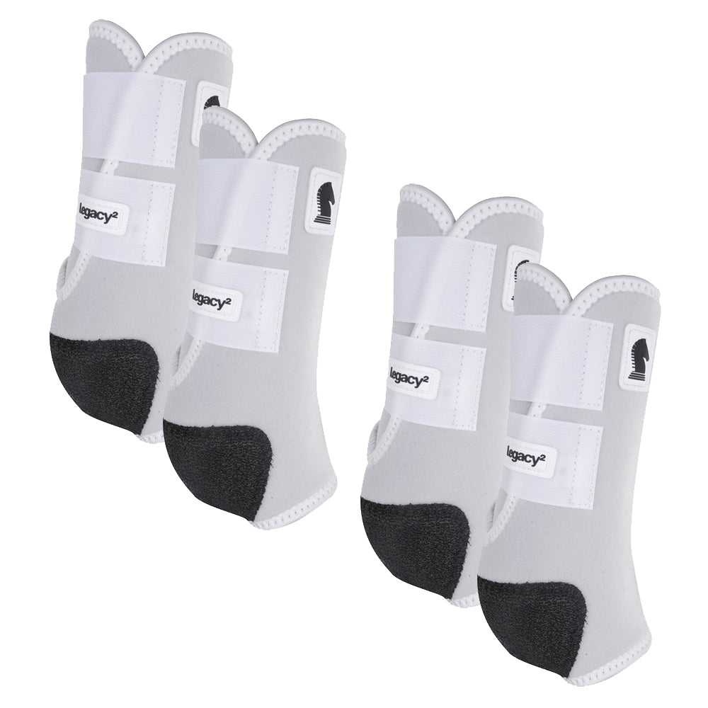 Classic Equine Legacy2 Boots - White - Medium Front & Hind Full Set
